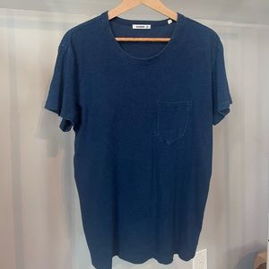 Medium indigo dipped one pocket tee from Buck Mason